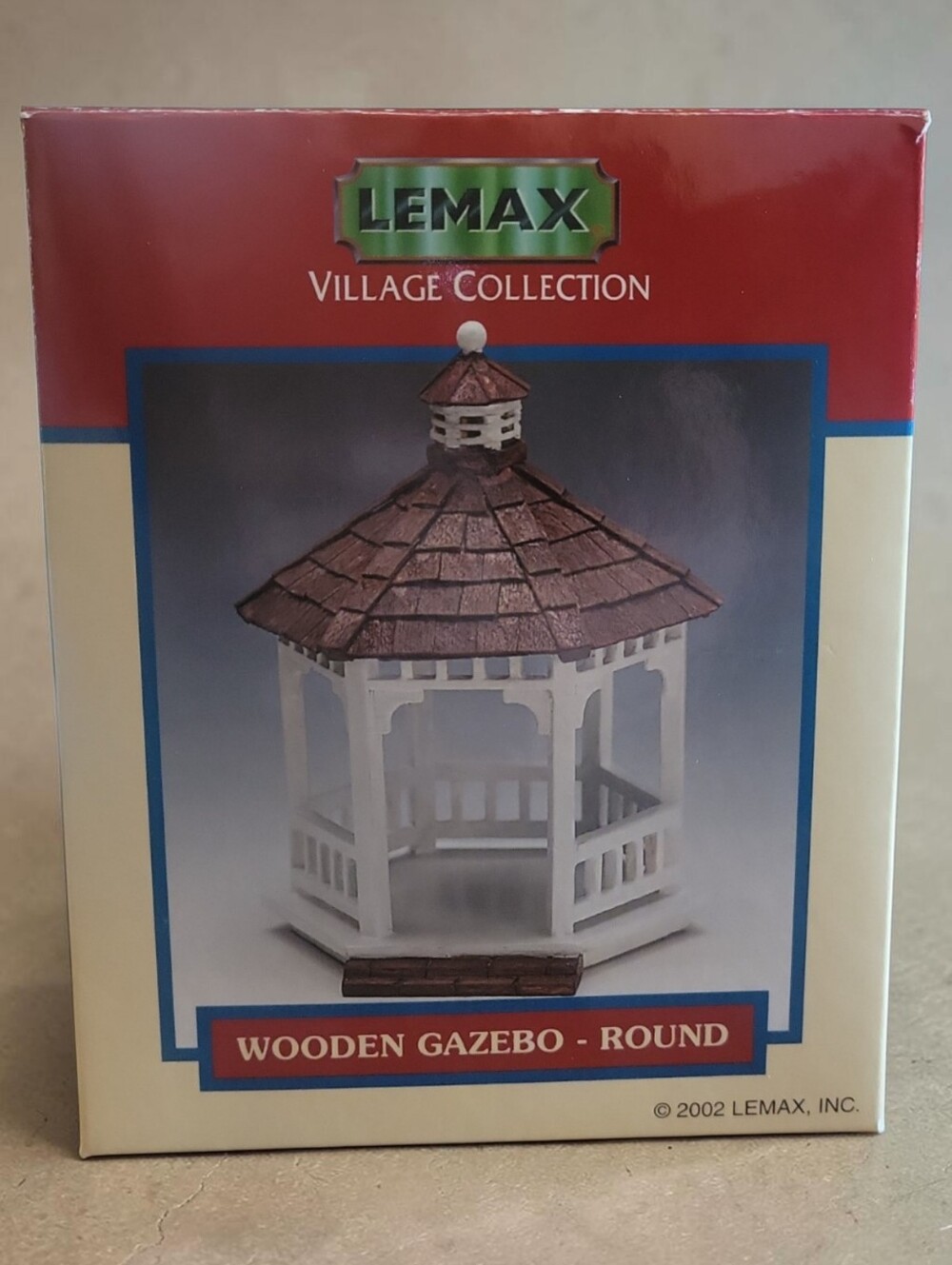 Vtg LEMAX Village Collection Country Cove Wooden Gazebo 2002 Christmas